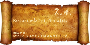 Kolozsvári Arnolda névjegykártya